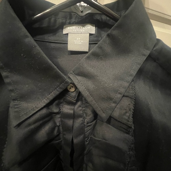 Ann Taylor Elegant Black Dress Shirt - Picture 3 of 3